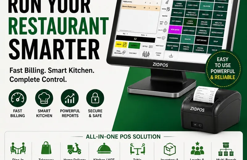 Restaurant POS software for dine-in, takeaway, delivery and kitchen operations