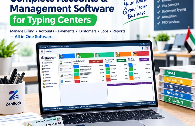Accounts and management software for typing centers in the UAE