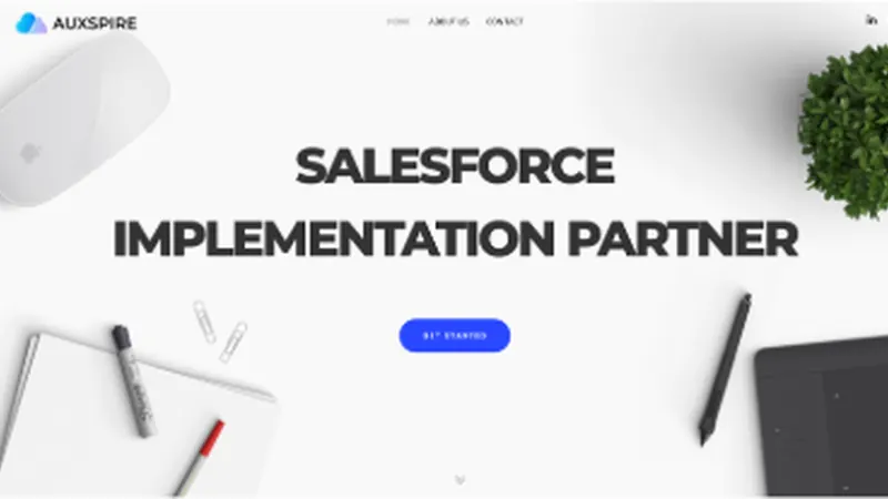 Screenshot of the Auxspire website
