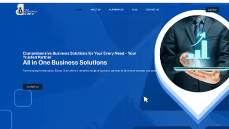 Screenshot of the Biznez Guru website