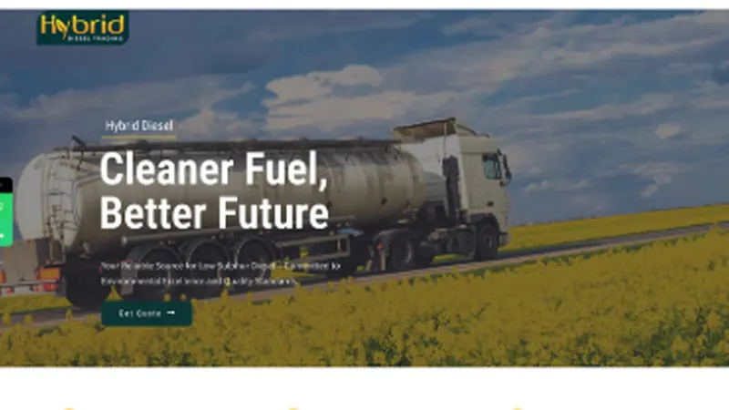 Screenshot of the Hybrid Diesel website