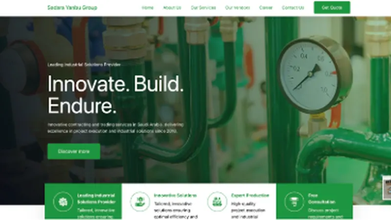 Screenshot of the Sadara Yanbu website