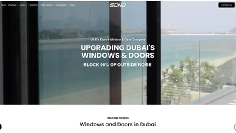Screenshot of the Sono UAE website
